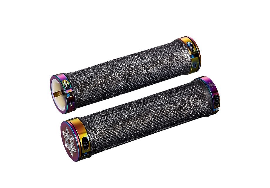 Cykelhandtag Supacaz Diamond Kush Grip Black / Oil Slick DH Star Ringz