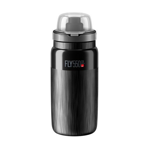 Flaska Elite Fly MTB Tex Black Grey Logo 550ml