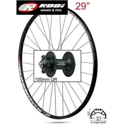 Framhjul 29 tum BlackRock Svart 100 mm QR