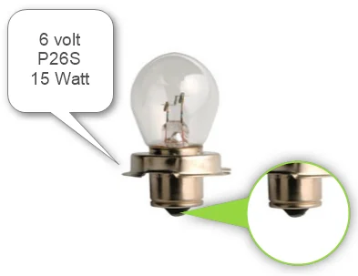 Glödlampa P26 6v 15w