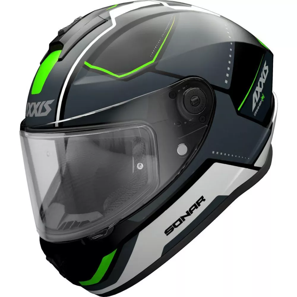 Axxis Dragon Mattsvart/Grå/Grön, integralhjälm