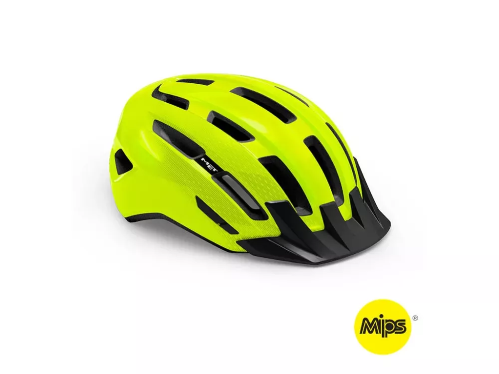 Cykelhjälm MET Helmet Downtown MIPS Fluo Yellow/Glossy S/M (52-58 cm)
