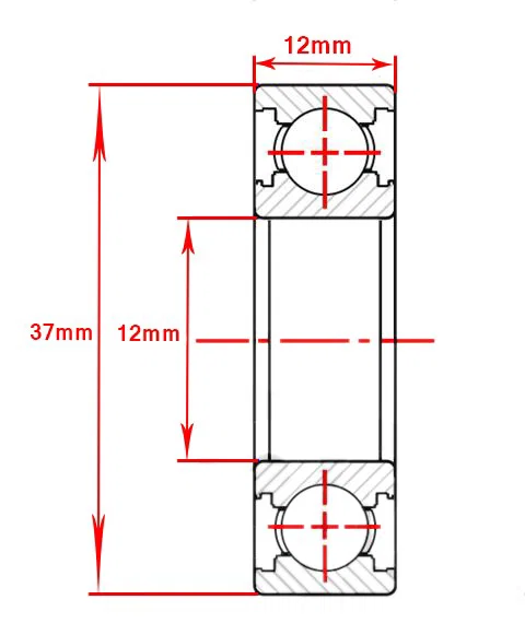 Kullager 6301-2RS1 SKF – 12x37x12 mm