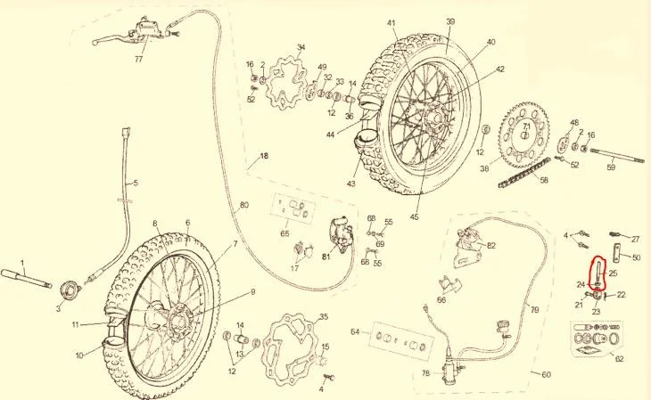 Stång bakbroms (Rieju)