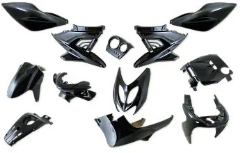 Kåpset Yamaha Aerox, 12 delar (Black Metal)