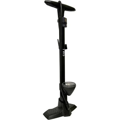 Cykelpump stålrör med manometer Golvpump