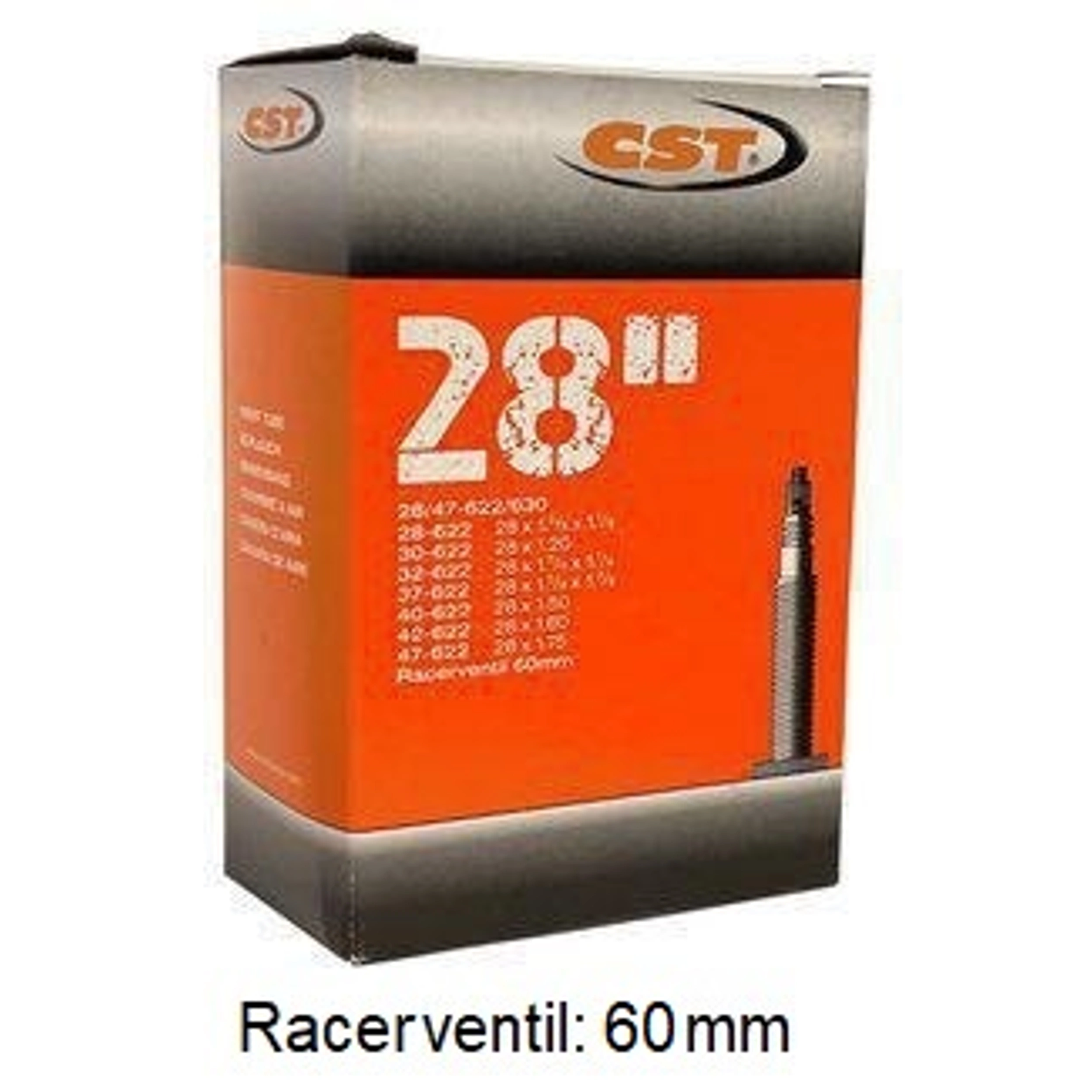 Cykelslang CST 28 tum 18/25-622 Racerventil 60 mm