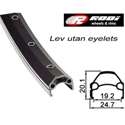 Cykelfälg Aluminium dubbelbottnad 19-622 Svart 28 tum