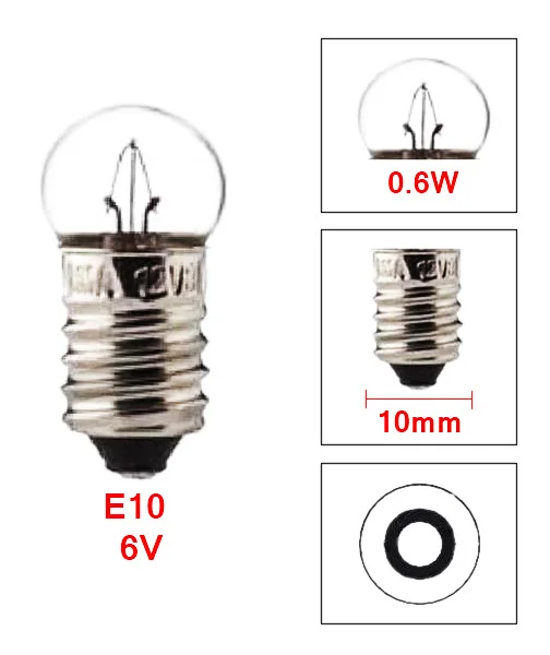 Glödlampa E10, 6C 0,6W