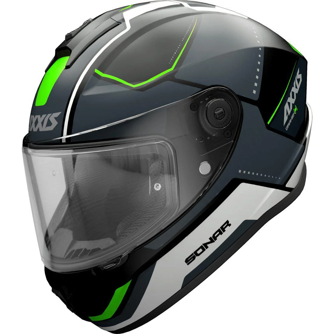 Axxis Dragon Mattsvart/Grå/Grön, integralhjälm