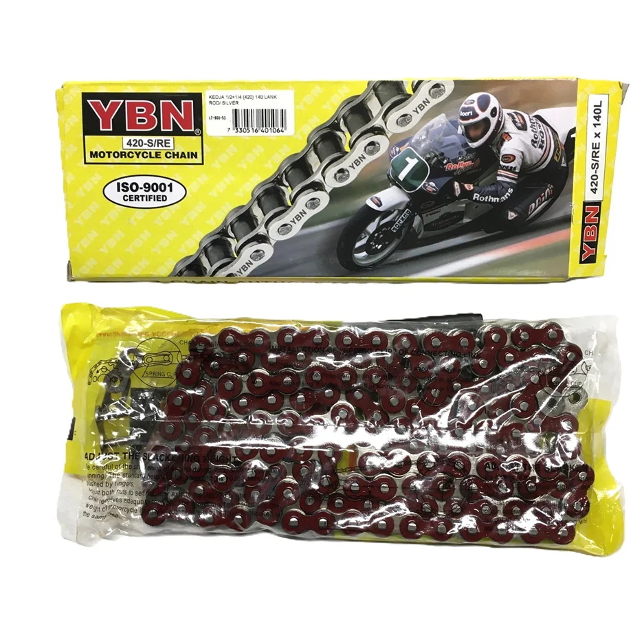 Kedja 1/2x1/4 (420) 140 länk röd