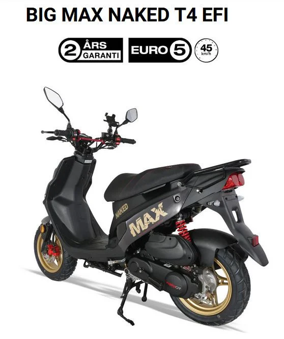 Moto CR Big Max Naked EFI 45 km Matt Svart/Guld