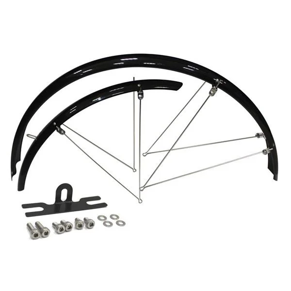 Skärmsats med stag, 20, 55mm, svart