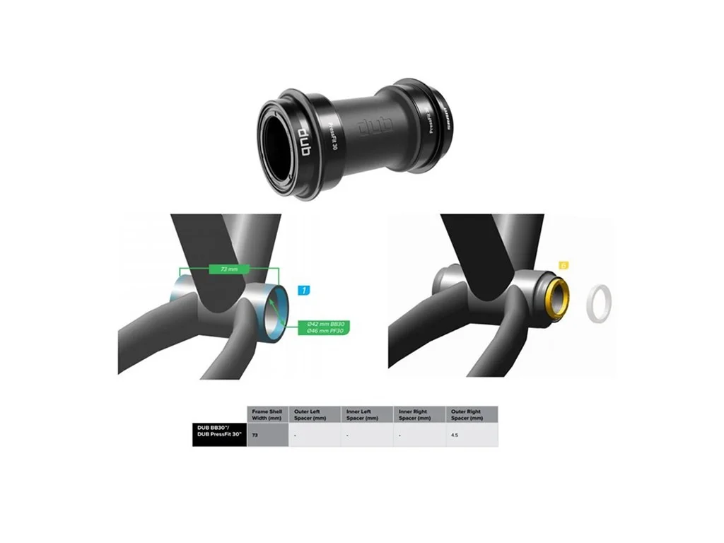 SRAM Vevlager DUB PressFit 30, 68/73 mm Standard lager DUB 68-73 mm (73