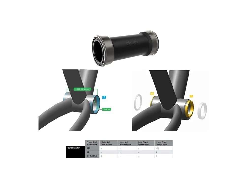 SRAM Vevlager DUB PressFit 89,5/92 mm Standard lager DUB 89,5/92 mm