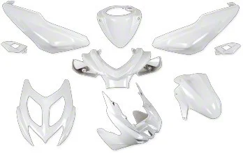 Kåpset Yamaha Aerox 2013, 9 delar (Vit Matt)