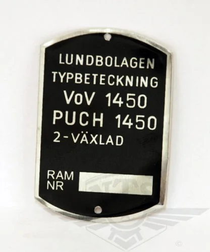 Typskylt VoV 1450 MS50 & MS50L