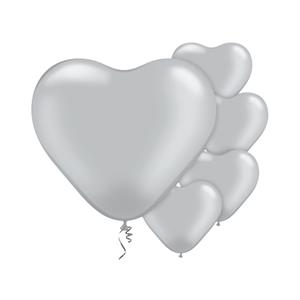 Silver Mini Heart Balloons