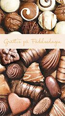 "Grattis på Födelsedagen" textkort - choklad
