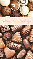 "Grattis på Födelsedagen" textkort - choklad