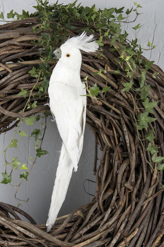 White Parrot Side 50 cm - Feather Romance