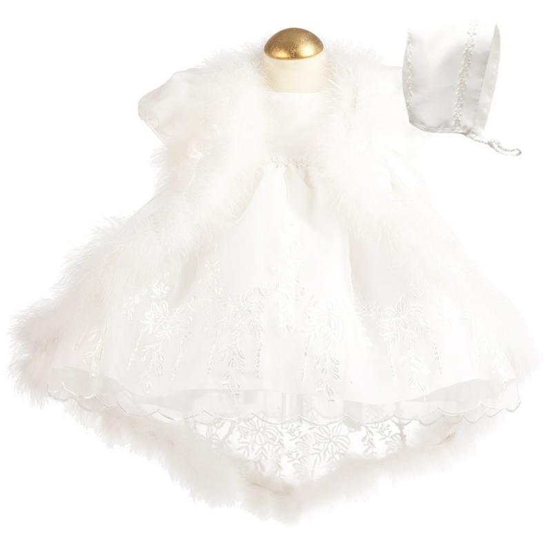 Wedding/Christening Feather Dress Ivory