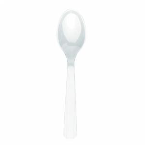 Frosty White Party Plastic Spoons