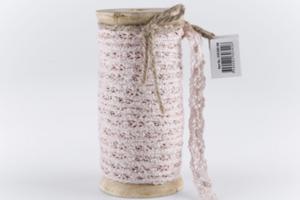 Old Pink Lace Ribbon 12 mm