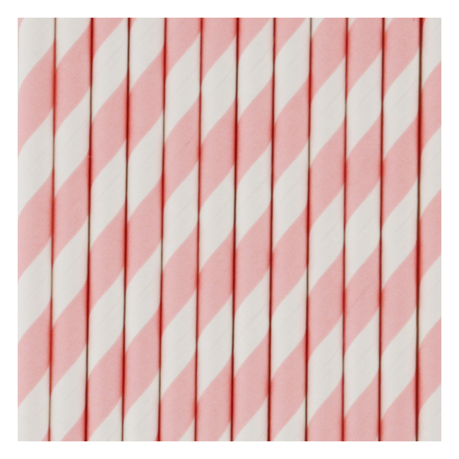 Pink & White Striped Straws