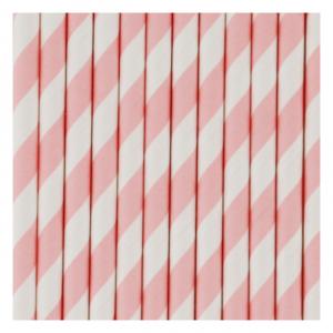 Pink & White Striped Straws