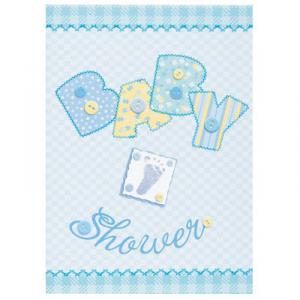 Invitations Card Baby Stitching Blue