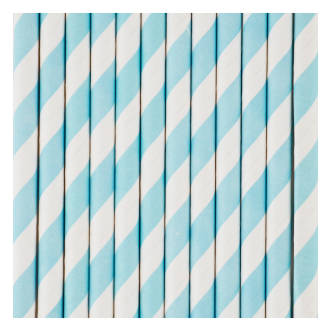Blue & White Striped Straws