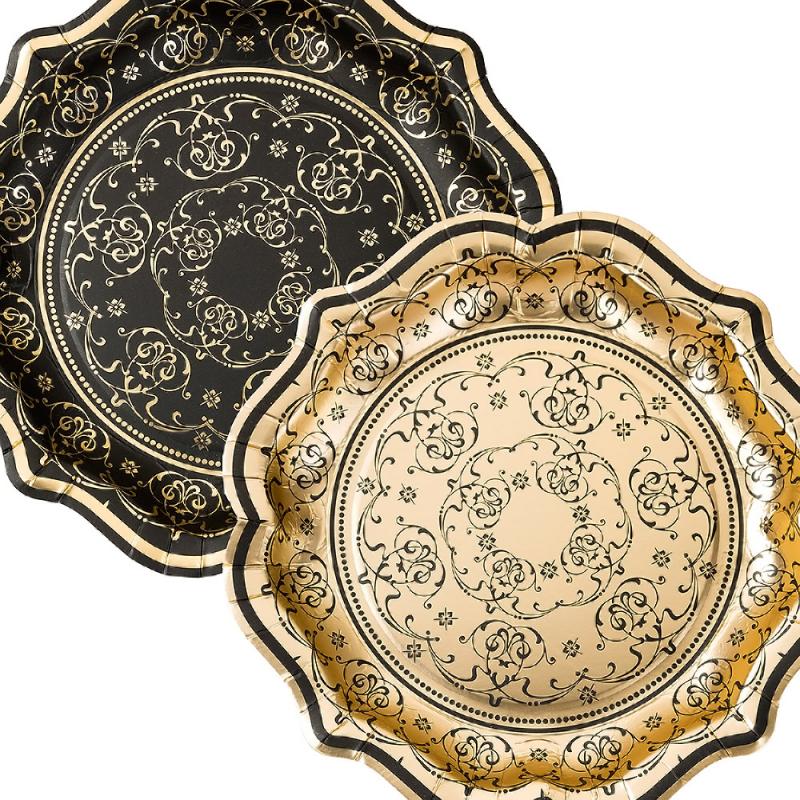 Party Porcelain Baroque Foiled Plates