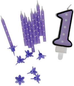 Sifferljus med hållare 1 år