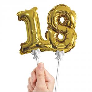 Party Time Mini Gold Balloon Toppers