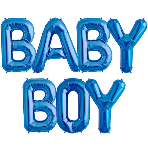 Baby Boy Blue Foil Balloons - bokstavsballonger 41 cm