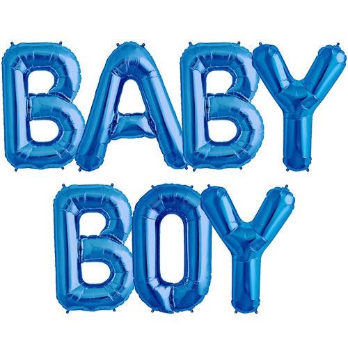 Baby Boy Blue Foil Balloons - bokstavsballonger 41 cm