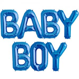 Baby Boy Blue Foil Balloons - bokstavsballonger 41 cm