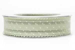 Pale Green Dot Ribbon 25 mm