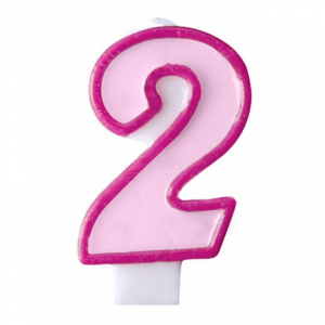 Nummer 2 - rosa tårtljus