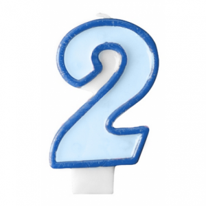 Nummer 2 - blått tårtljus