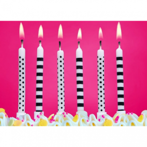 Black & White Cake Candles -  tårtljus