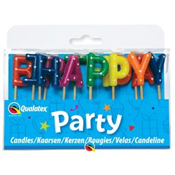 Happy Birthday Multi-Colour Pick Candles - tårtljus
