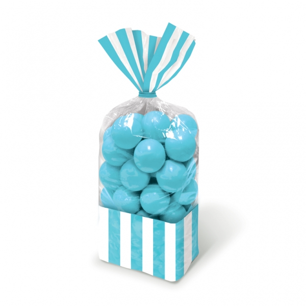 Candy Buffet Striped Party Bags Caribbean Blue