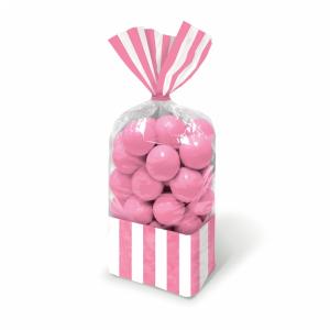Candy Buffet Striped Party Bags New Pink