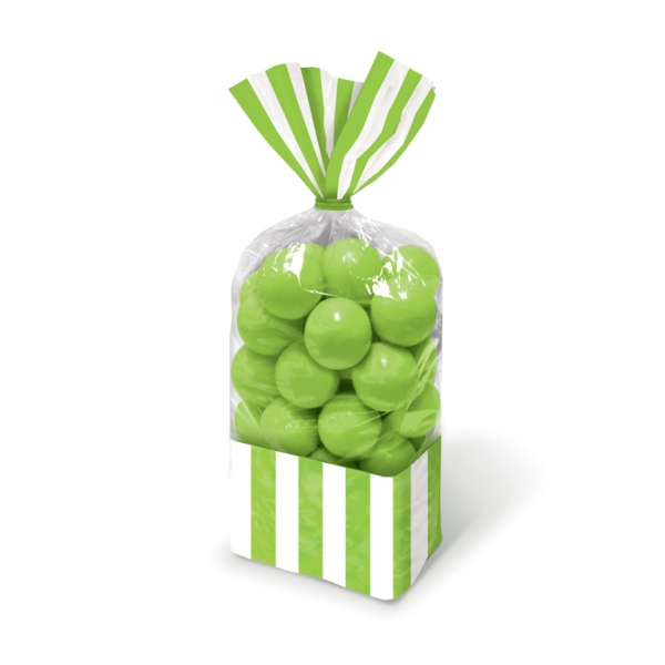 Candy Buffet Striped Party Bags Kiwi Green