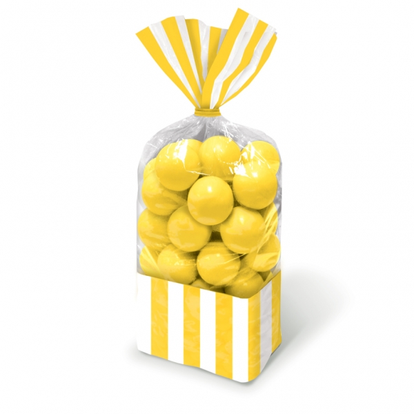 Candy Buffet Striped Party Bags Sun Yellow