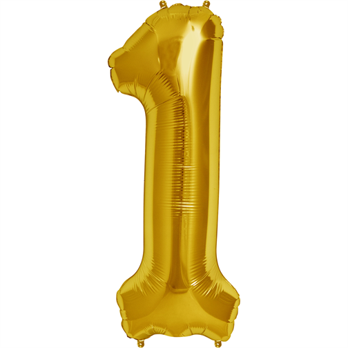 Gold Foil Balloon Number 1 - sifferballong 86 cm