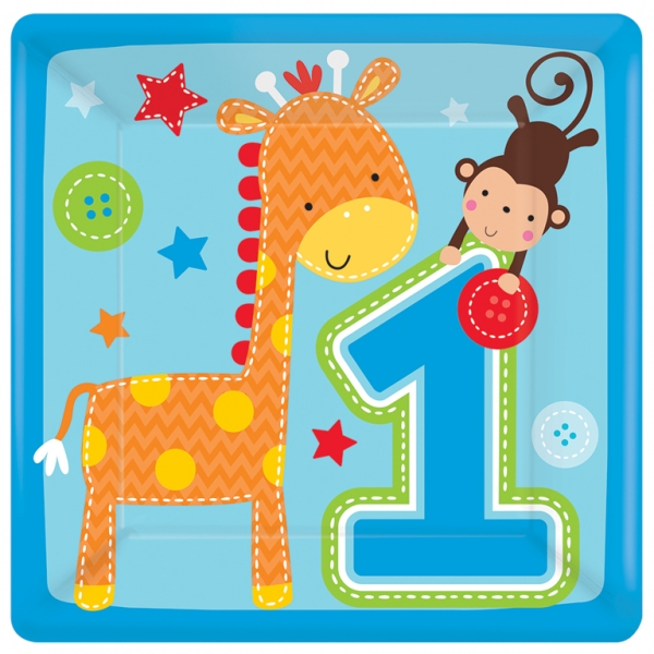 Wild at One Birthday Boy - Paper Plates 18 cm