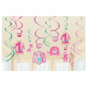 Wild at One Birthday Girl - Hanging Swirls